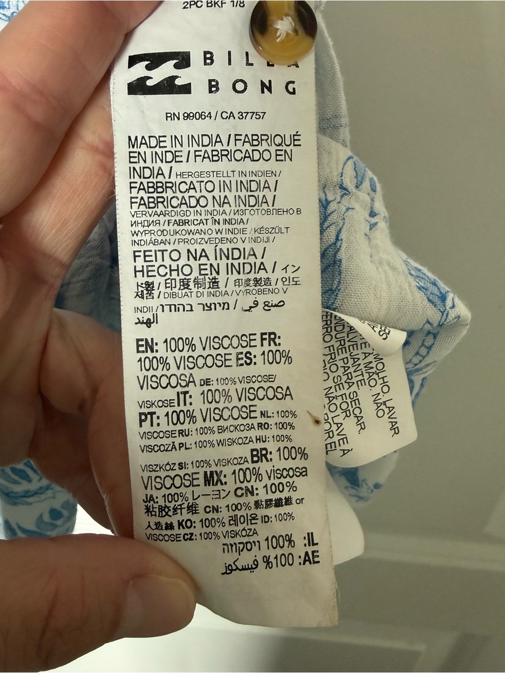 Billabong Blue and White Floral glow up mini dress - Picture 10 of 15
